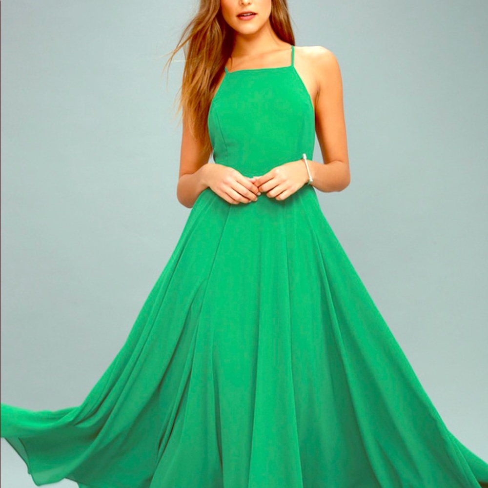 Lulu’s Mythical Kind of Love Green Maxi Dress